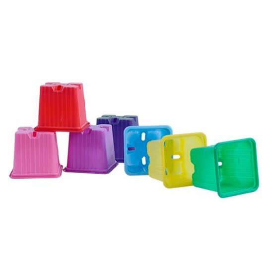 Maceta Cuadrada Multicolor 7 x 7 x 6 cm.